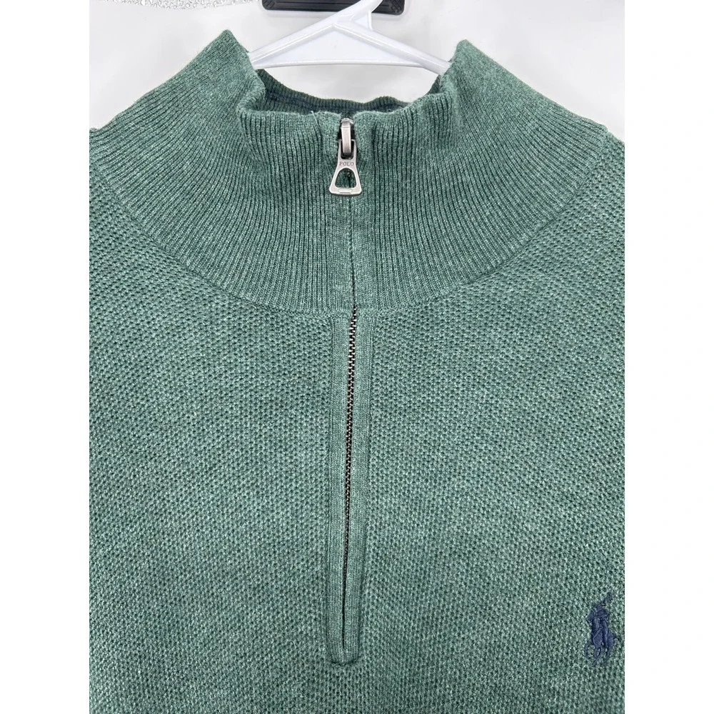 Polo Ralph Lauren‎ Sweater Mens Large 100% Pima Cotton 1/4 Quarter Zip Pullover